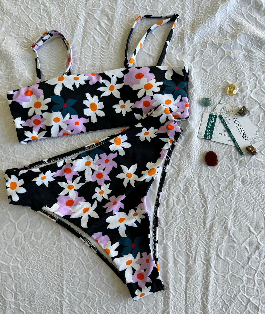 Floral Black Swimsuit Medium