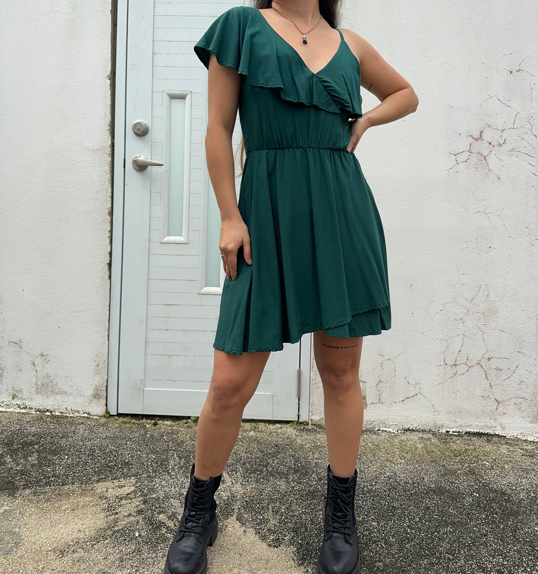 Green Boho Dress Small