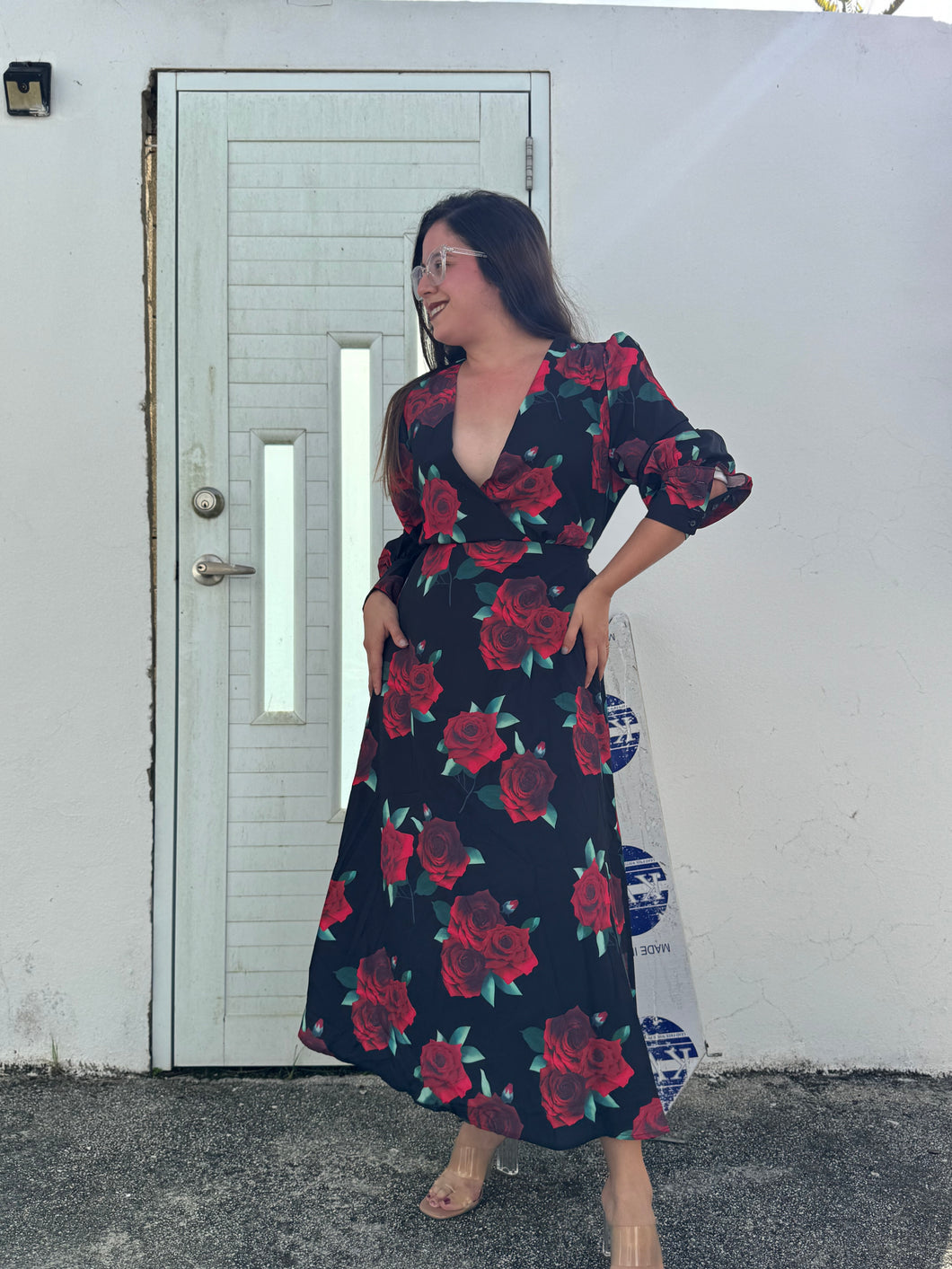 Retro Roses Dress Large.