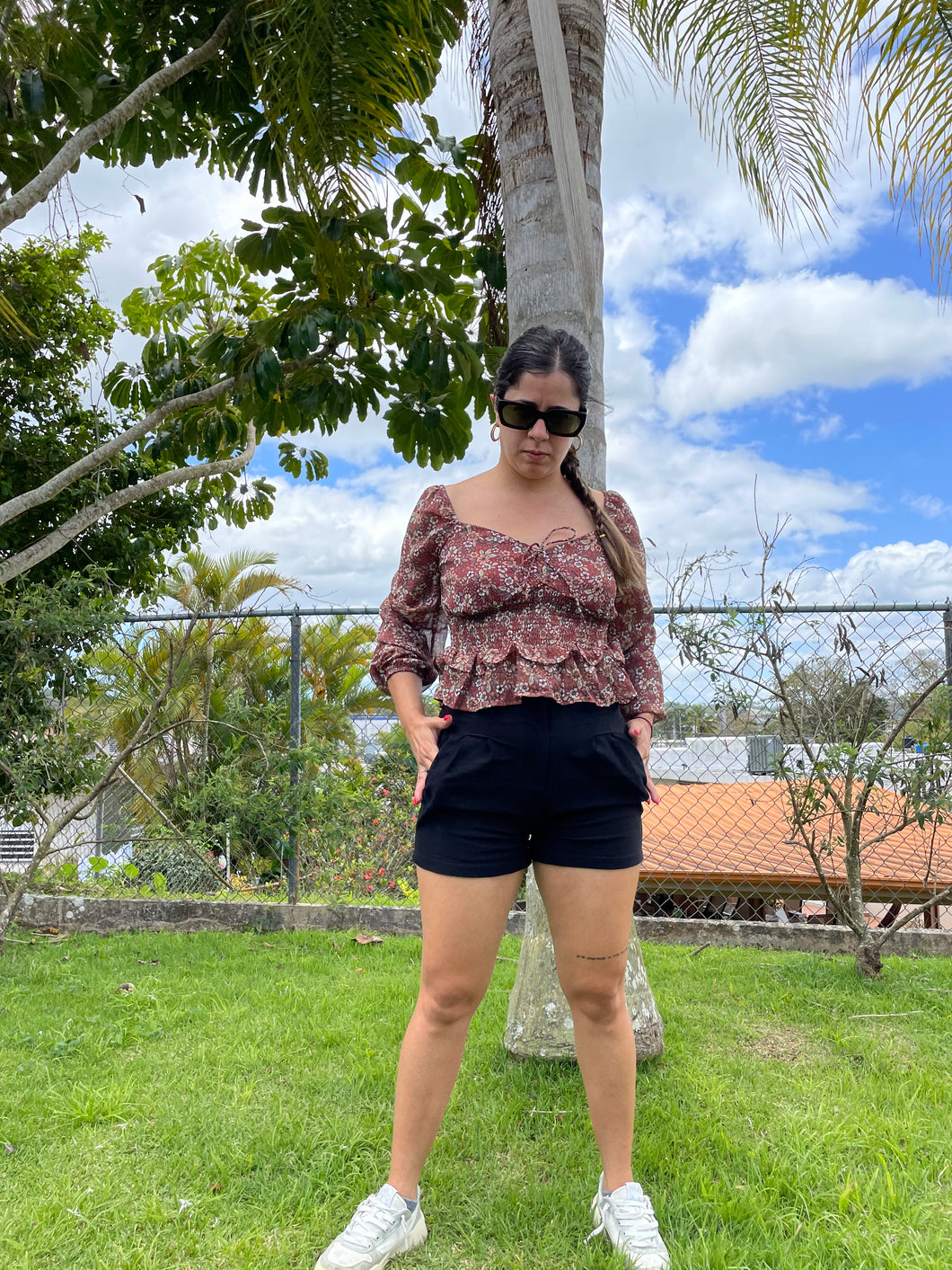 Cabernet Floral Top